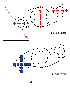 Selezione con finestra  includi