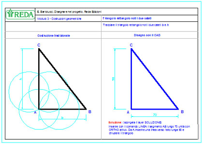 costruzioni geometriche: Triangolo rettangolo noti i due cateti b e h